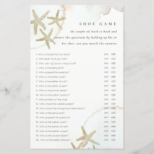 Elegant Gold Starfish Shoe Game Bridal Shower Game