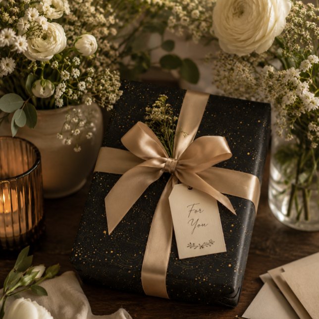 Elegant Gold Starry Night Wrapping Paper (Creator Uploaded)