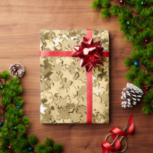 Elegant Gold Stars Sparkle Wrapping Paper