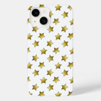 Elegant gold stars white pattern