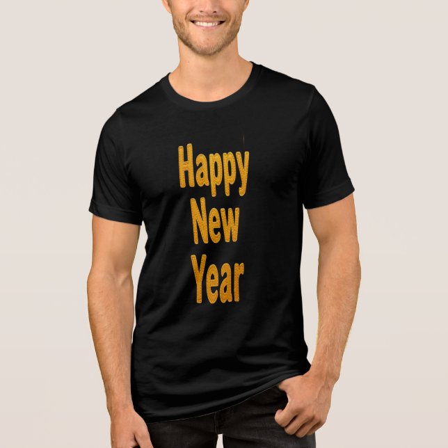 Elegant Gold Stitched Typography Classy Party Tri-Blend Shirt (Front)