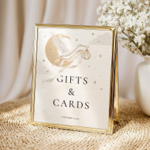 Elegant Gold Stork Baby Shower Gifts and Cards
