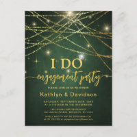 Elegant Gold String Lights Green I DO Engagement