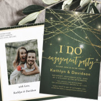 Elegant Gold String Lights I DO Engagement Party