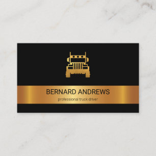 Elegant Gold Stripe Gold Truck Transport Driver Business Card