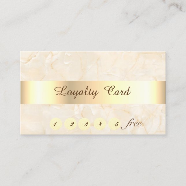 Elegant ,Gold Stripe, Marble   Loyalty Card (Front)