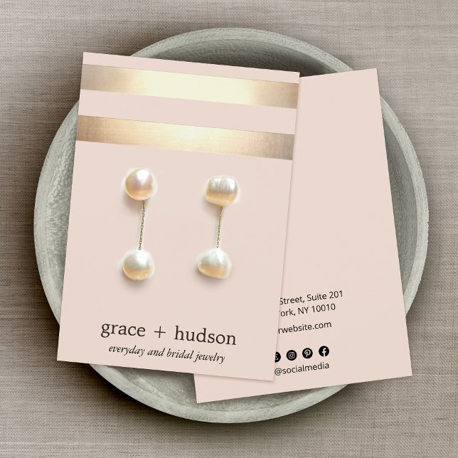 Elegant Gold Stripe Modern Pink Earring Display (Creator Uploaded)