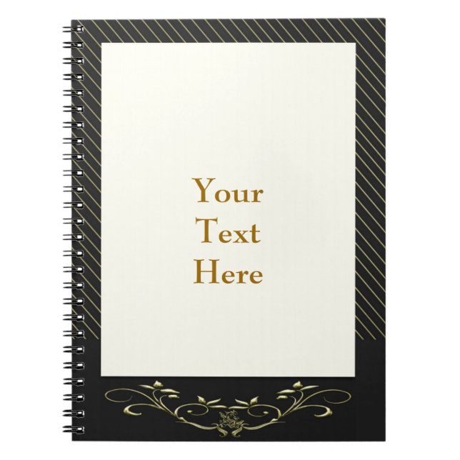 Elegant Gold Stripes Wedding Notebook (Front)