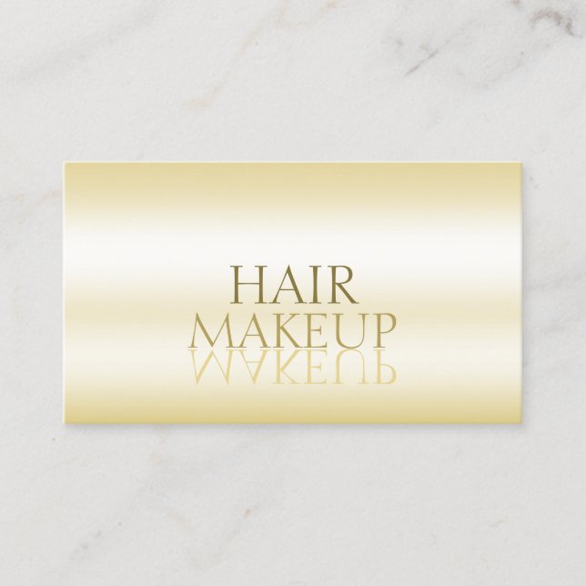 Elegant Gold Stylish Mirror Font Professional Business Card (Front)