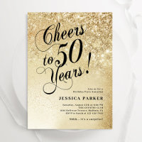 Elegant Gold Surprise 50th Birthday