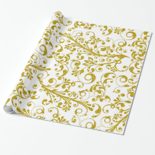Elegant gold swirls wrapping paper