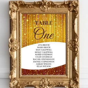 Elegant Gold Table Number 1 Seating Chart