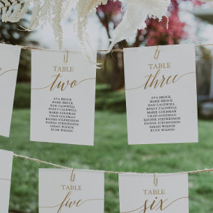 Elegant Gold Table Number 3 Seating Chart