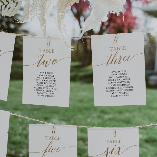 Elegant Gold Table Number 3 Seating Chart (Creator Uploaded)