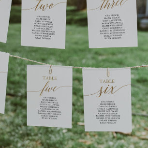 Elegant Gold Table Number 6 Seating Chart