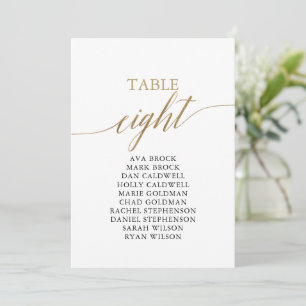 Elegant Gold Table Number 8 Seating Chart