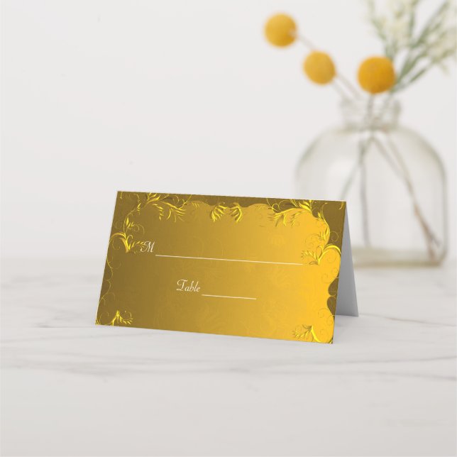 Elegant Gold Table Place Card (Front)