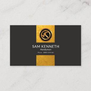 Elegant Gold Tabs Contemporary Simple Handyman Business Card