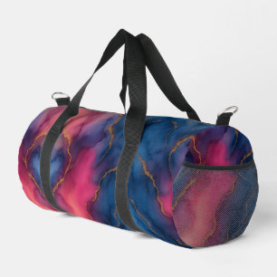 Elegant Gold & Teal Abstract Pattern Stylish Duf Duffle Bag