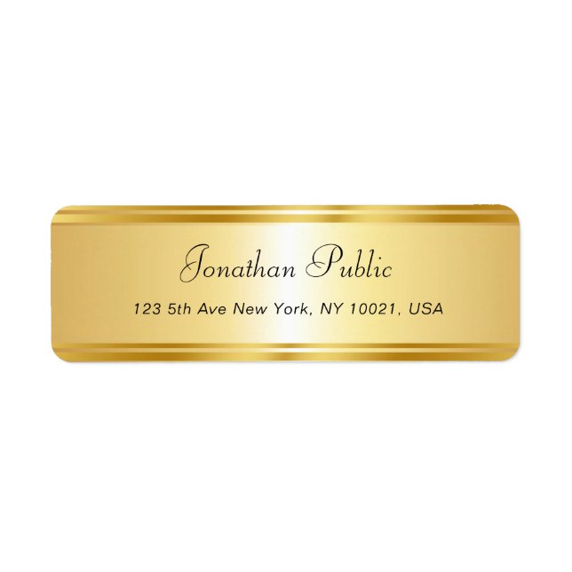 Elegant Gold Template Hand Script Name Modern (Front)