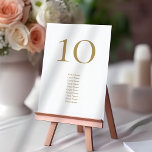 Elegant Gold Text Guest Names Wedding Table Number<br><div class="desc">Elegant Gold Text Guest Names Wedding Table Number.  Easily personalise the number and your guest names. The same design is on the other side and will update simultaneously as you make your edits. Add to your cart separately for each table number as you change it.</div>