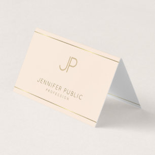 Elegant Gold Text Modern Professional Simple Plain Business Card