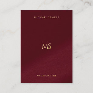 Elegant Gold Text Monogram Vertical Luxury Thick Business Card