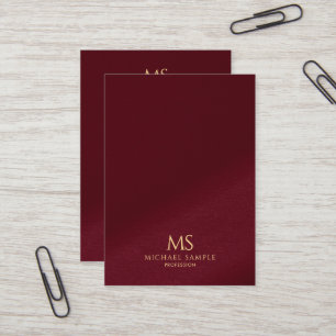Elegant Gold Text Monogram Vertical Mighty Size Business Card
