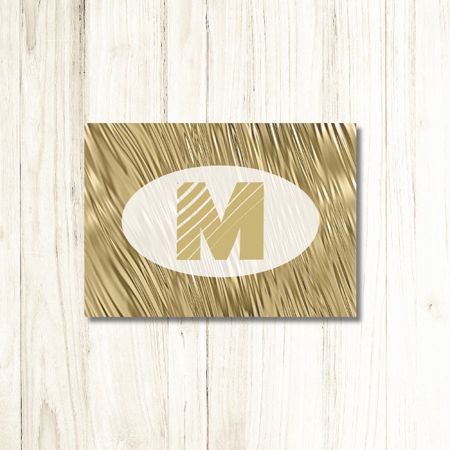 Elegant Gold Texture Big Decorative Monogram  Note Card (Creator Uploaded)