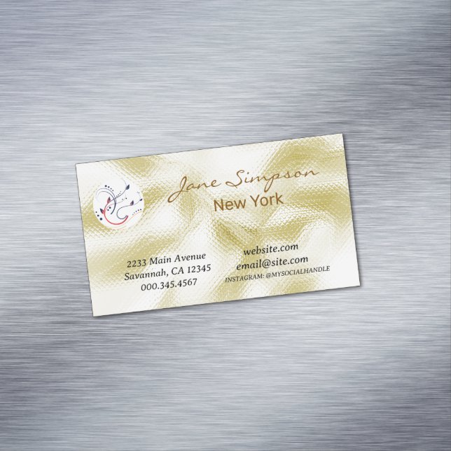 Elegant Gold Texture Logo Business Card (In Situ)
