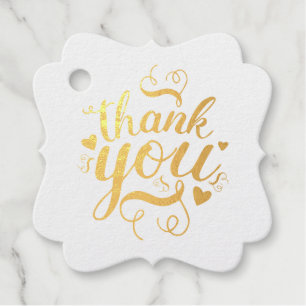 Elegant Gold Thank You Foil Favour Tags 