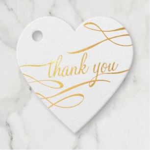Elegant Gold Thank You Foil Favour Tags 