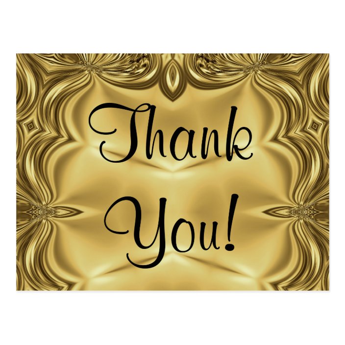 Elegant Gold Thank You Postcards | Zazzle.co.nz