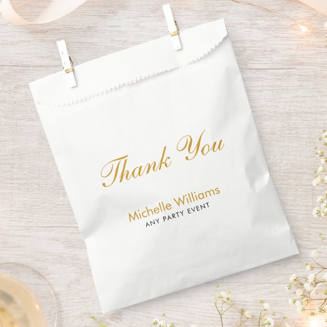 Elegant Gold Thank You Script Personalised Favour Bags (Creator Uploaded)