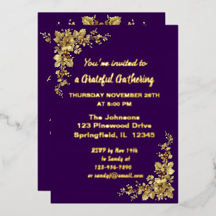 Elegant Gold Thanksgiving Foil Invita