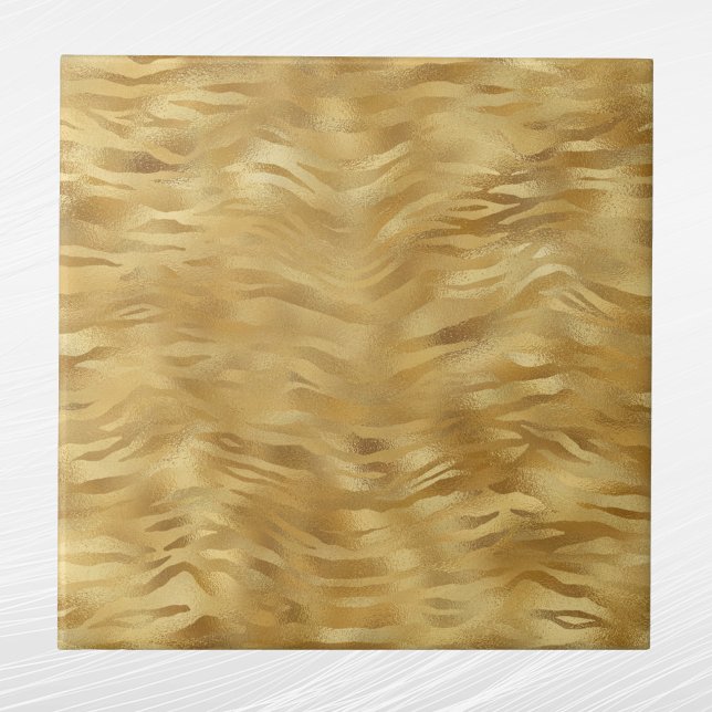 Elegant Gold Tiger Animal Print Tile (Creator Uploaded)