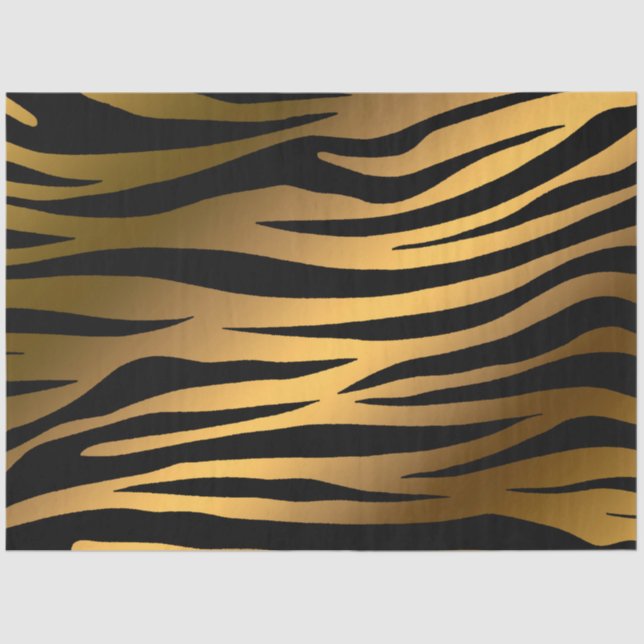 Elegant Gold Tiger Tissue Paper (Front)