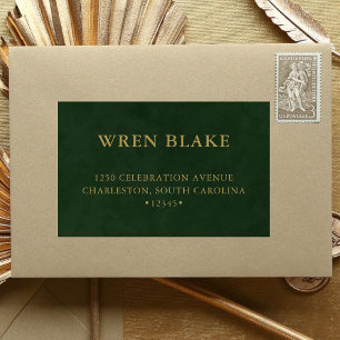 Elegant Gold Topography & Dark Green Leather