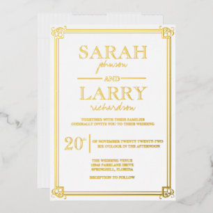 Elegant Gold Traditional Wedding Foil Invitation