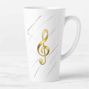 Elegant Gold Treble Clef Home Art Latte Mug