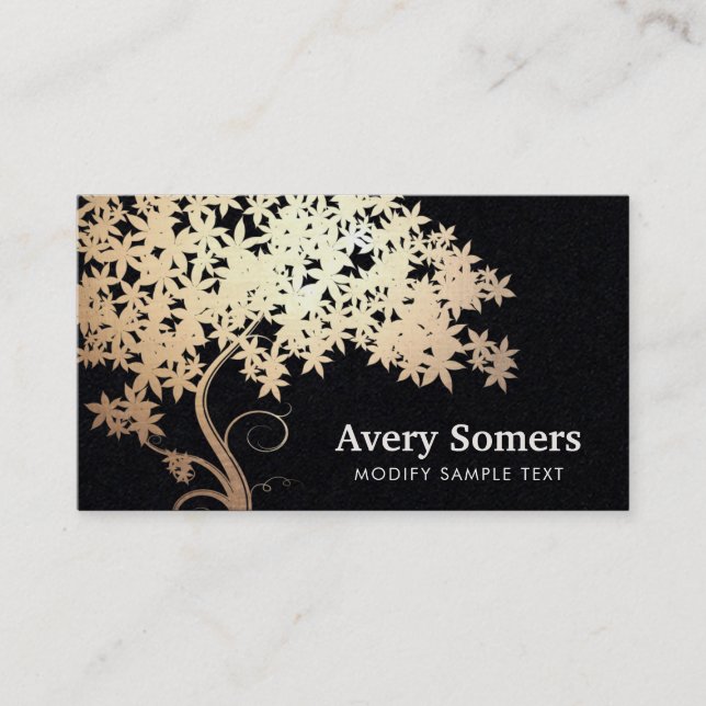 Elegant Gold Tree of Life Business Card (Front)