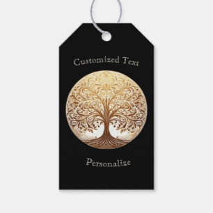 Elegant Gold Tree of Life Zen Yoga Namaste Gift Tags