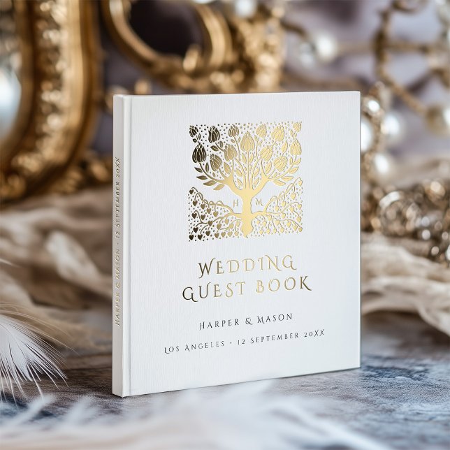 Elegant Gold Tree of Love Wedding Guest Book (Creator Uploaded)