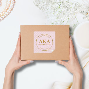 Elegant Gold Trellis Business Monogram Square Sticker