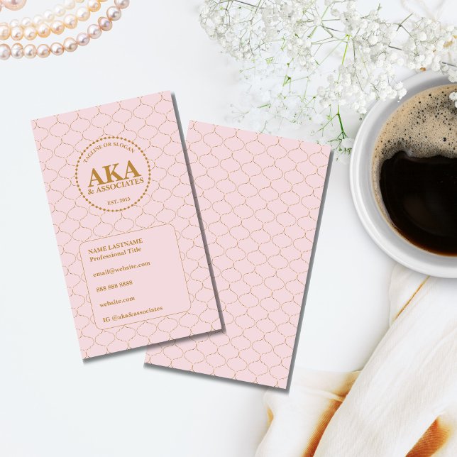 Elegant Gold Trellis Custom Business Monogram Card (Creator Uploaded)