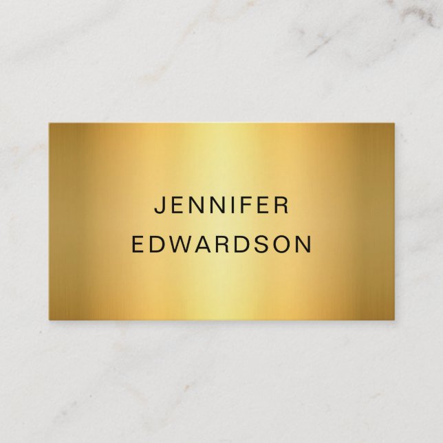 Elegant gold trendy minimalist professional busine business card (Front)