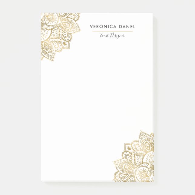 Elegant Gold Tribal Mandala Lace Design Post-it Notes (Front)