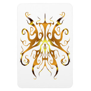 Elegant Gold Tribal Mask Abstract Design Magnet