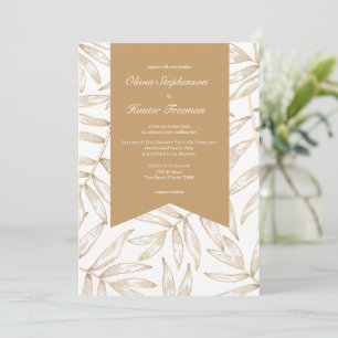 Elegant Gold Tropical Wedding Invitation