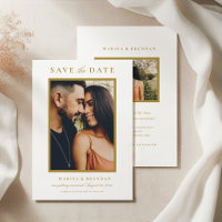 Elegant Gold Two Sided Photo Wedding